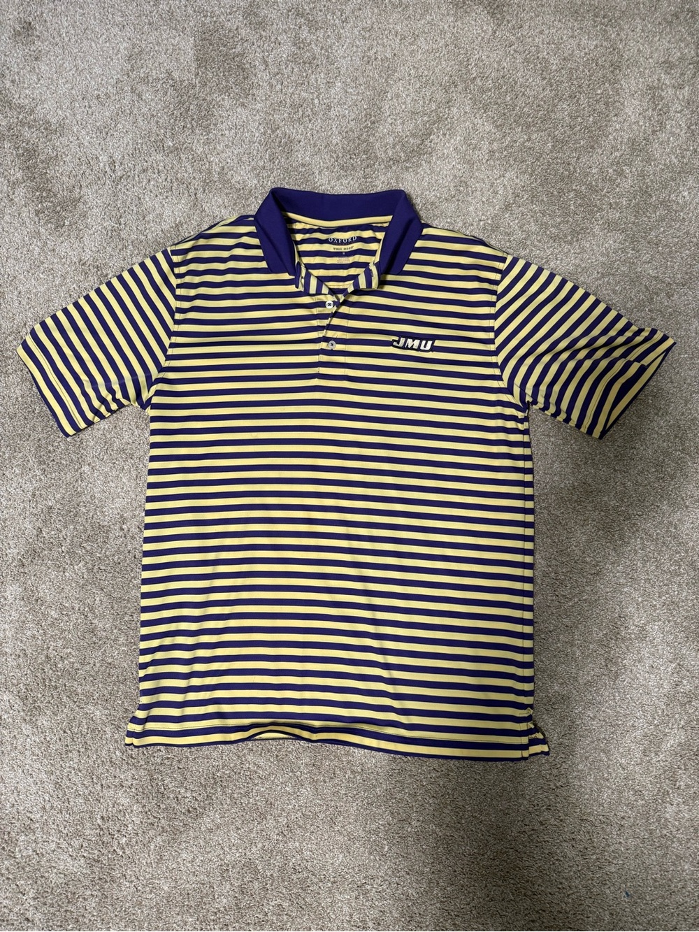JMU Gold & Purple Striped Polo Shirt